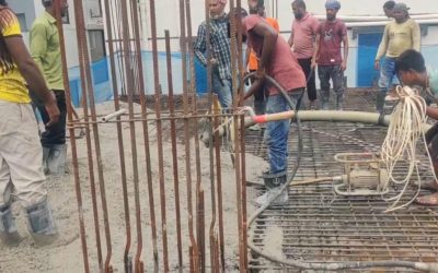 Completion of Level-5 Roof Casting of exclusive “The South” Apartment Project at Bashundhara, Block-H of Nipobon Developers Ltd on 5th October’ 2023