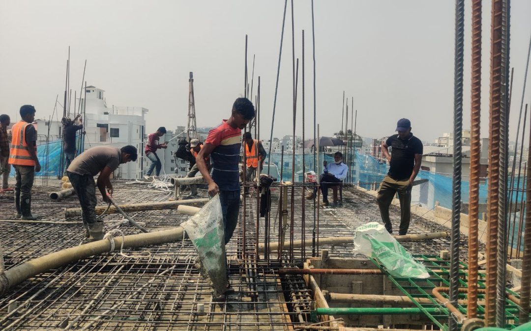 Completion of Level-9 roof casting for “The South” project at Bashundhara, Block-H on 11/03/2024