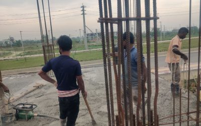 Completion of Mezzanine Floor Roof Casting Work at “Nipobon F. Kabir” project at Jolshiri Abashon, Sector-16 on 08/04/2024.