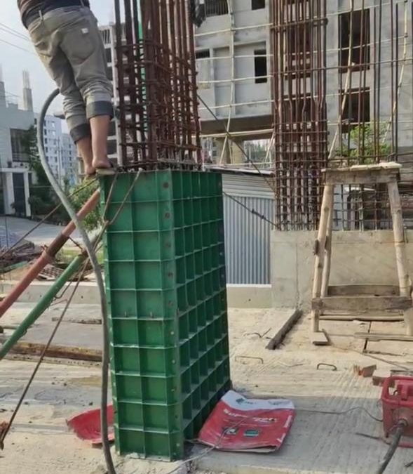 Declaration for ongoing Column Casting works in Ground Floor at Chondrimay Nipobon, Sector-16, Jolshiri Abashon.