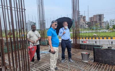 Mezzanine Floor roof casting completed at “Chondrimay Nipobon” at Jolshiri, Sector-16 on 04/05/2026.